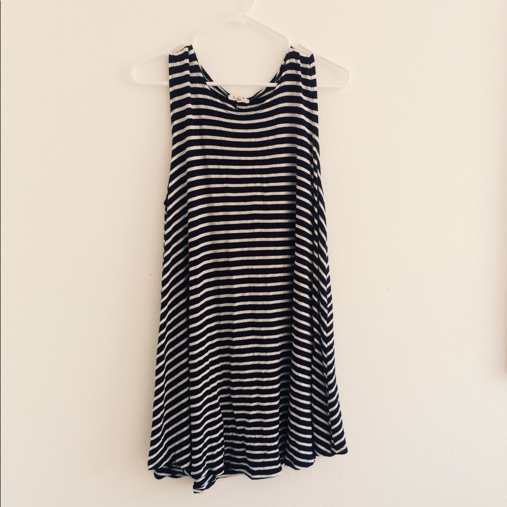 navy blue striped dress